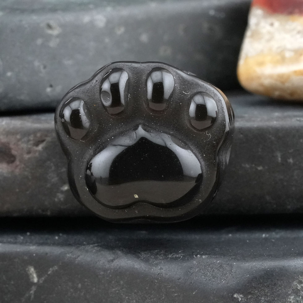 Thumbnail: Rainbow Obsidian Mini Cat Paw Crystal Pet Memorial Altar Keepsake Dog Lover Gift