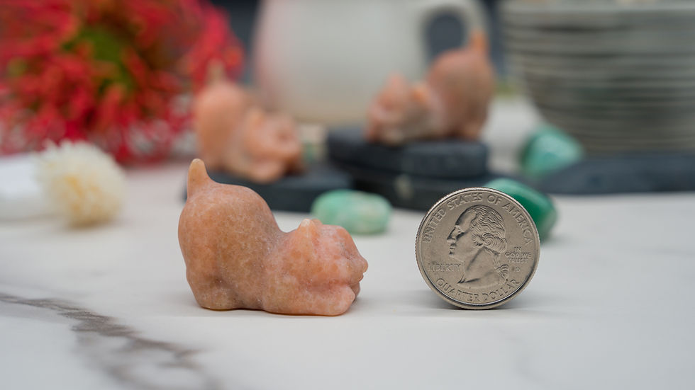 Miniatura: Sunstone Crystal Cat Carving Stone Healing Protection Trinket Cat Lover Tier