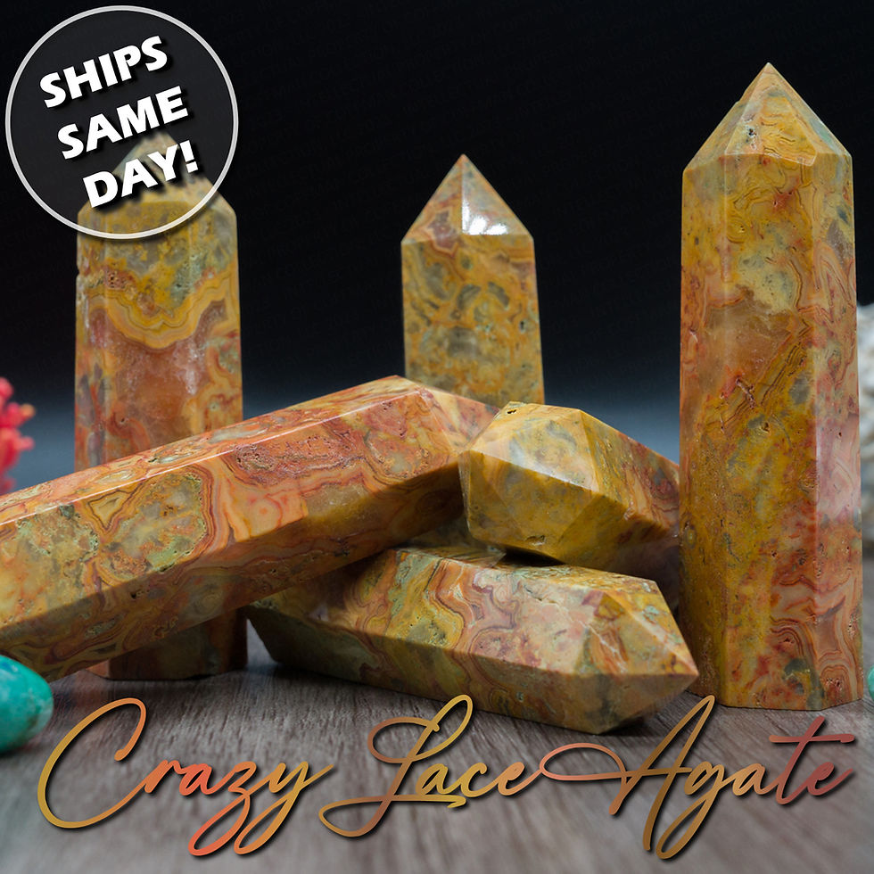Thumbnail: Crazy Lace Agate Crystal Tower Spiritual Healing Meditation Stone Calming Gift