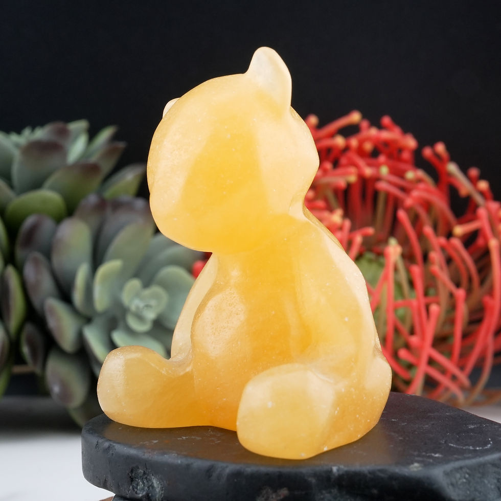 Miniatura: Honey Calcite Bear Crystal Figurine Healing Decor Spiritual Gift Home Display