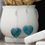 Thumbnail: Blue Apatite 925 Silver Puffy Heart Drop Earrings Natural Crystal Jewelry Gift