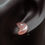 Thumbnail: Pink Strawberry Quartz Crystal Crescent Moon Stud Earrings 925 Silver Jewelry