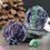 Miniatura: Rainbow Fluorite Crystal Rose Flower Carving Stone Healing Protection Love Stone