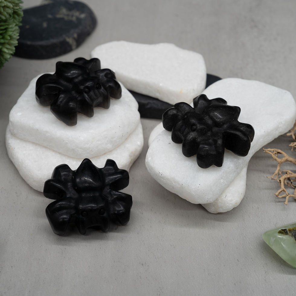 Miniatura: Natural Black Obsidian Crystal Spider Carving Figurine Spiritual Halloween Gift