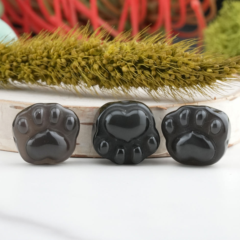 Thumbnail: Rainbow Obsidian Mini Cat Paw Crystal Pet Memorial Altar Keepsake Dog Lover Gift