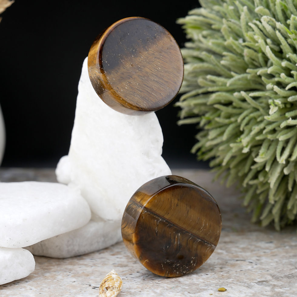 Thumbnail: Tigers Eye Crystal Round Disc Protection Grounding Decor Meditation Pocket Stone