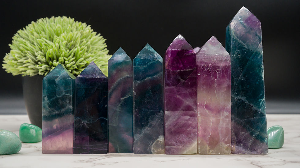 Miniatura: Fluorite Tower Crystal Healing Decor Spiritual Meditation Gift Home Altar Stone