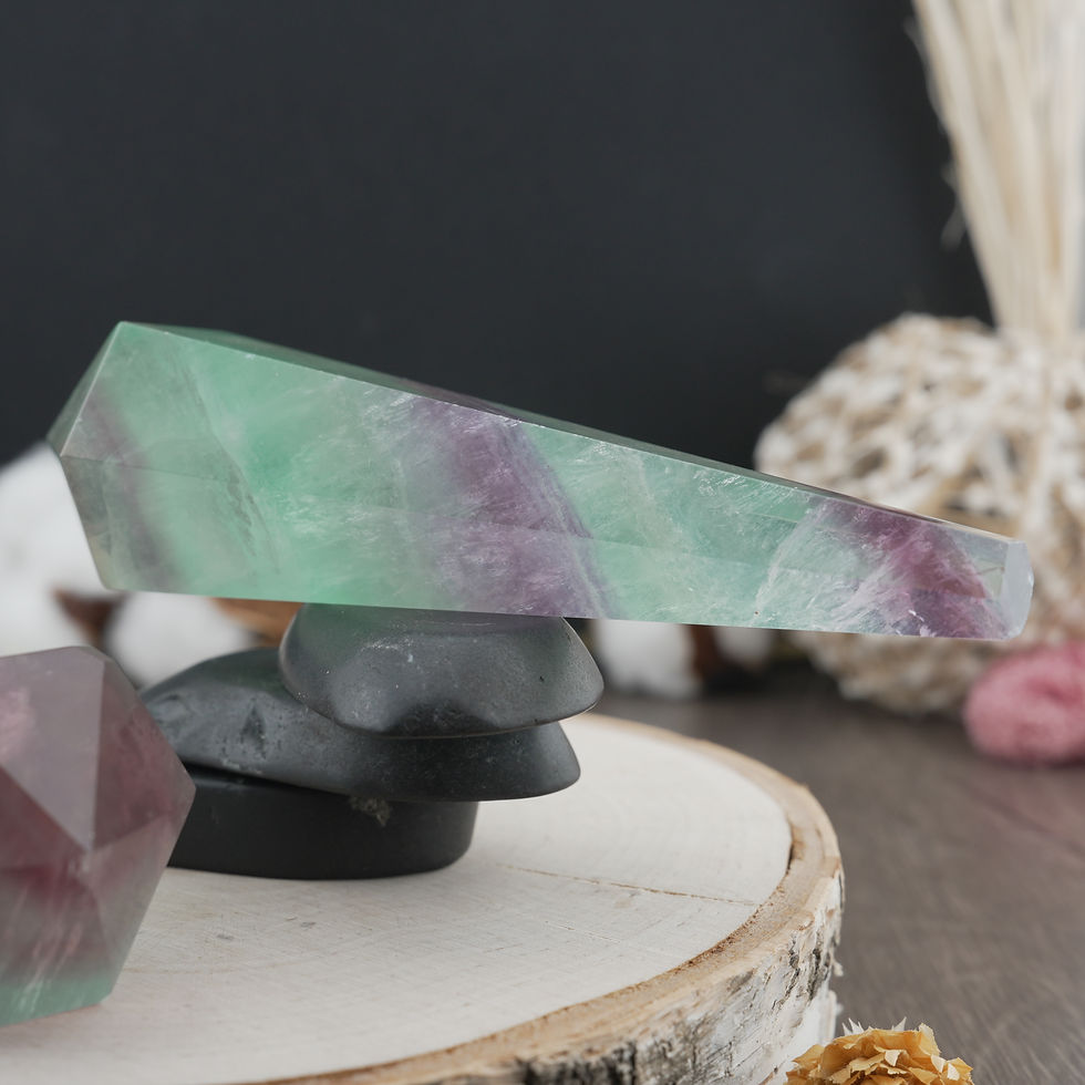 Miniatura: Fluorite Wand Crystal Healing Energy Protection Gift Spiritual Meditation Tool