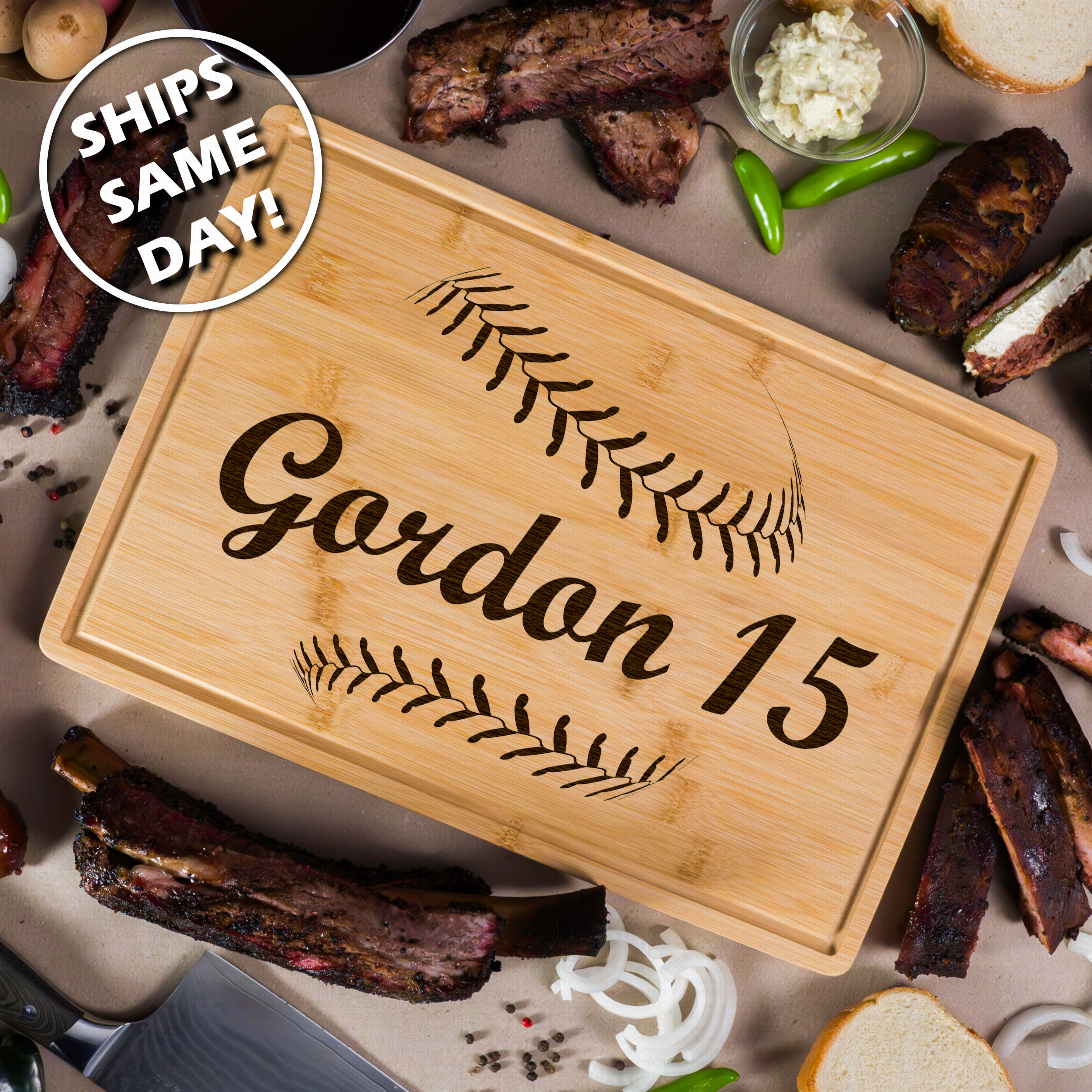 Custom Engraved Cutting Board Softball Baseball Coach Little League MVP Award