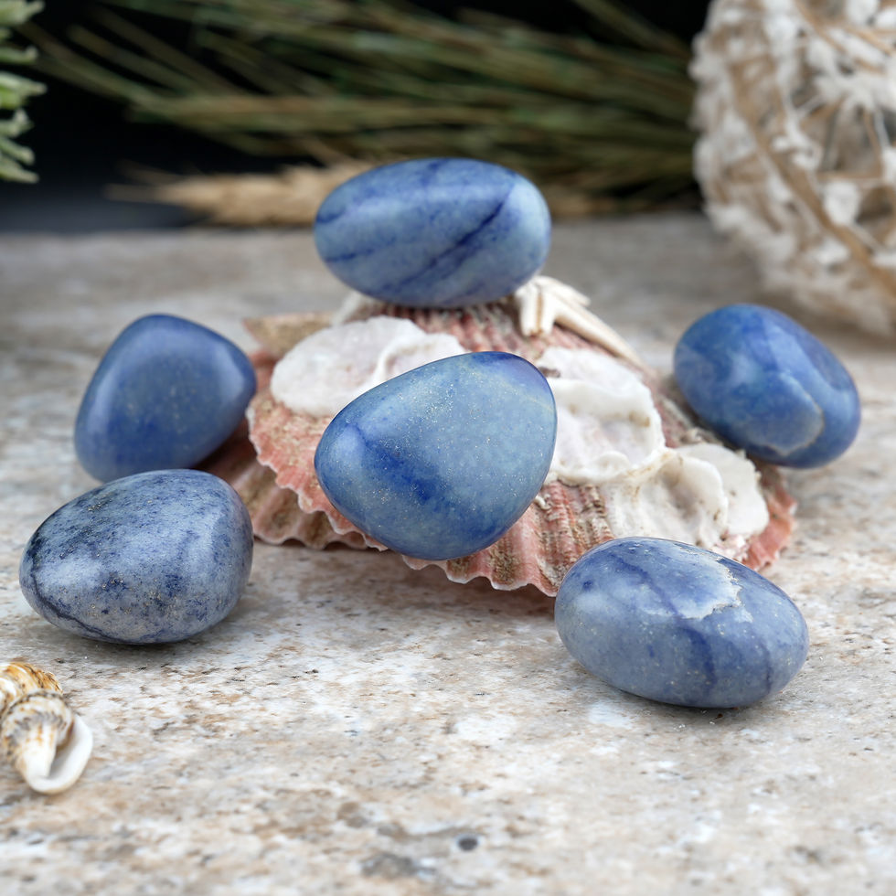 Thumbnail: Blue Aventurine Tumbled Stone Pocket Healing Protection Chakra Meditation Gift