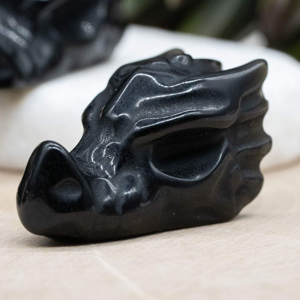 Miniatura: Obsidian Mix Mini Dragon Head Crystal Decor Spiritual Healing Gift Mystical Deco