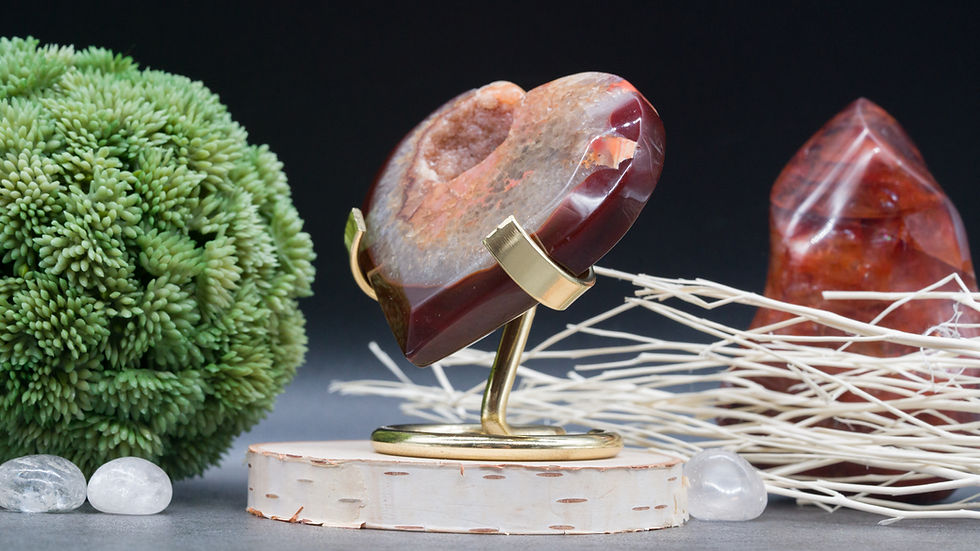 Miniatura: Gold Crystal Heart Stand Metal Retail Display Base Gemstone Specimen Holder Gift
