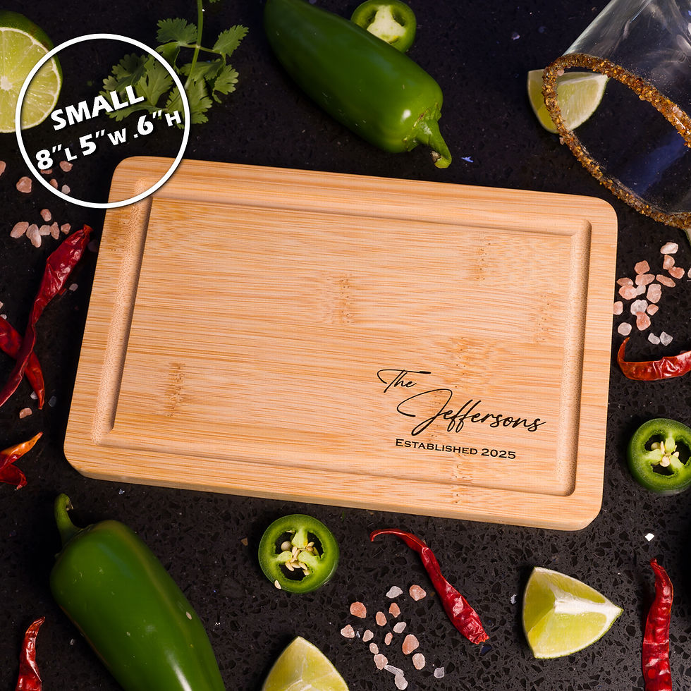 Miniatura: Custom Personalized Engraved Bamboo Cutting & Charcuterie Board