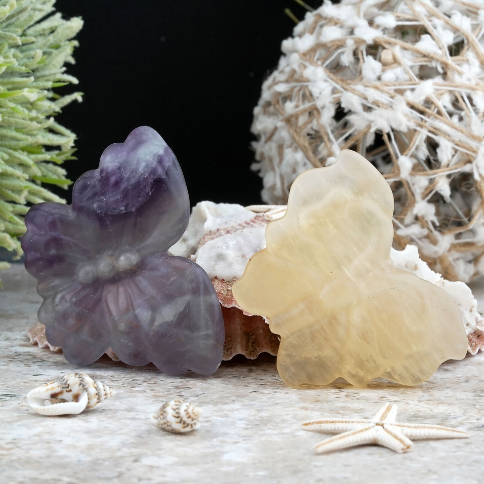 Thumbnail: Fluorite Butterfly Crystal Figurine Boho Spiritual Decor Gift Altar Fairy Stone