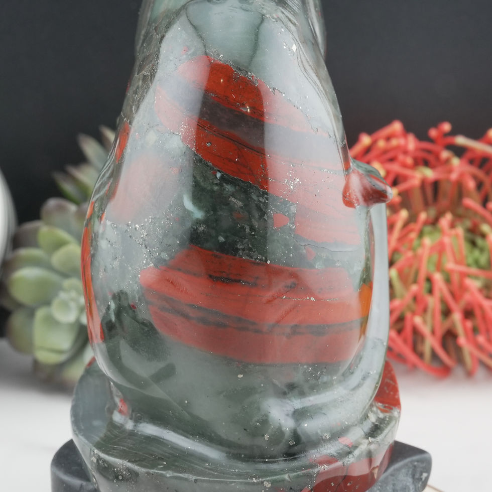 Miniatura: African Bloodstone Hairless Cat Crystal Figurine Spiritual Protection Decor Gift