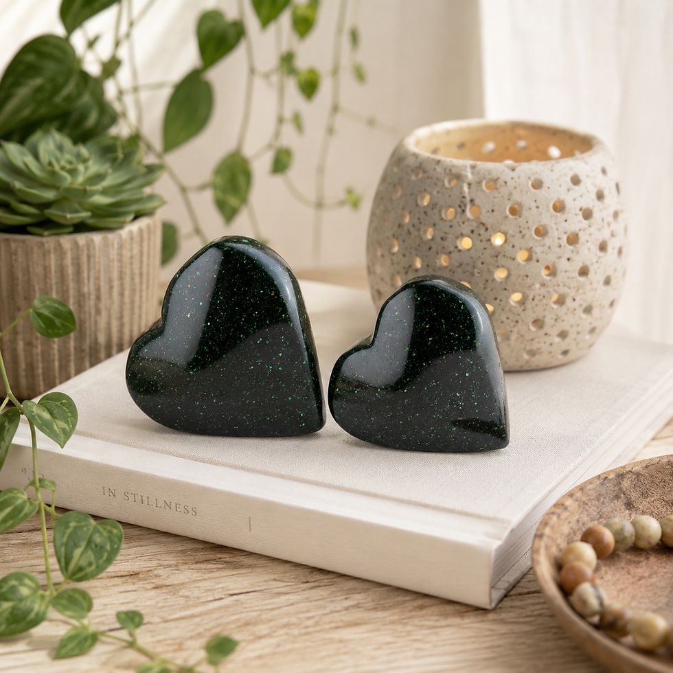 Thumbnail: Green Sandstone Heart Carving Crystal Boho Altar Stone Home Decor Keepsake Gift