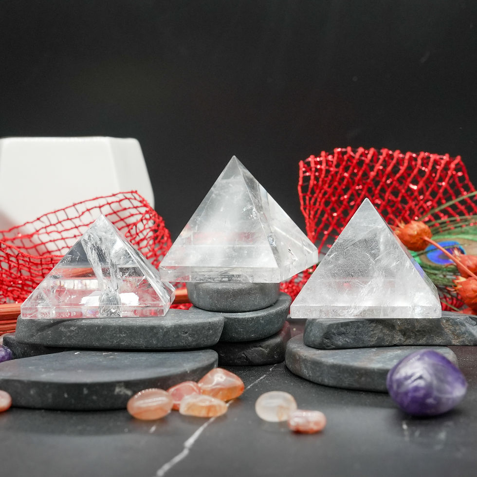 Miniatura: Clear Quartz Pyramid Healing Crystal Spiritual Growth Chakra Stone Decor Gift
