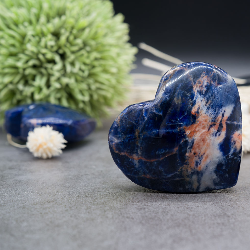 Thumbnail: Sodalite Crystal Heart Carving Spiritual Healing Meditation Pocket Stone Gift