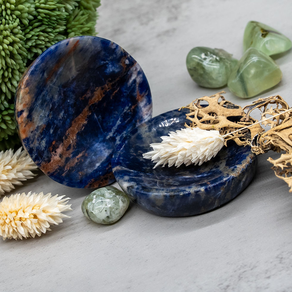 Miniatura: Natural Sodalite Crystal Bowl Spiritual Healing Stones Blue Meditation Dish Gift