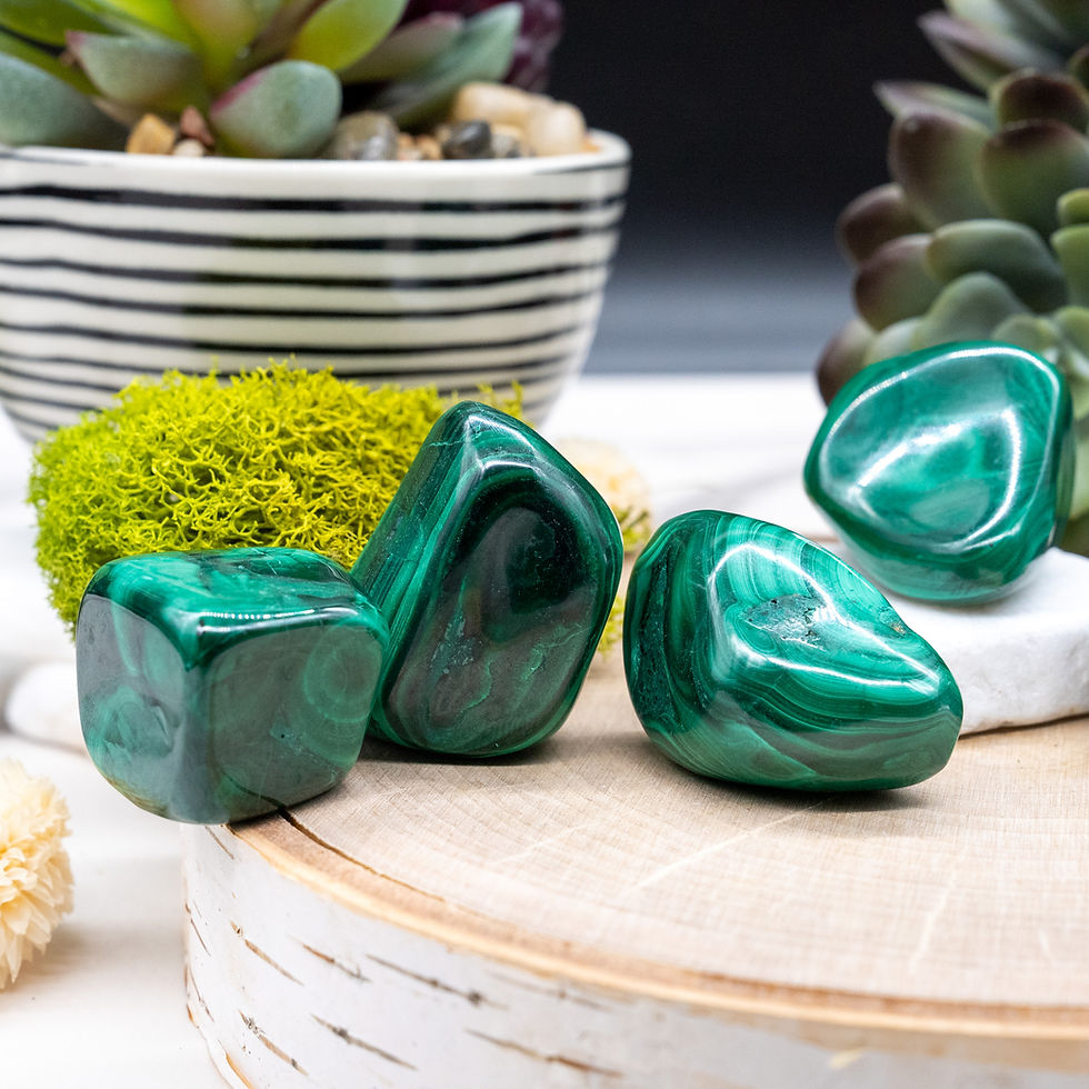 Miniatura: Natural Malachite Crystal Tumbled Stones Spiritual Healing Meditation Trinket