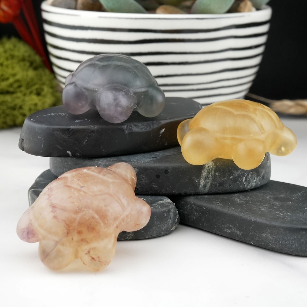 Thumbnail: Fluorite Mini Turtle Crystal Figurine Nature Boho Home Decor Animal Lover Gift