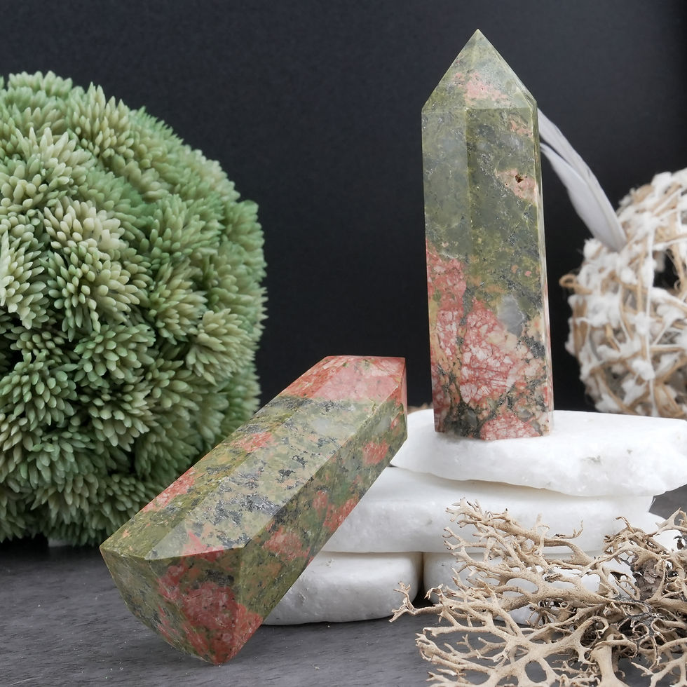 Miniatura: Unakite Tower Crystal Point Stone Wand Spiritual Meditation Decor Gemstone Gift