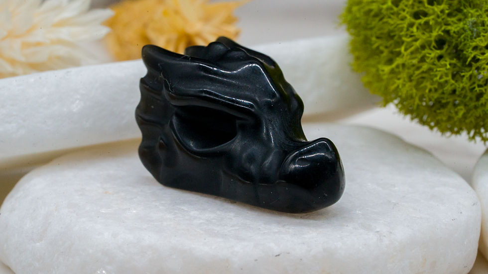Miniatura: Obsidian Mix Mini Dragon Head Crystal Decor Spiritual Healing Gift Mystical Deco