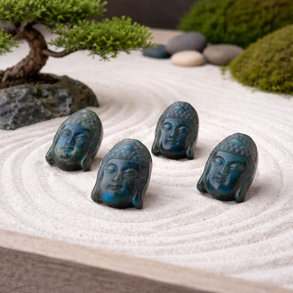 Thumbnail: Flashy Blue Labradorite Buddha Crystal Healing Stone Heart Chakra Meditation