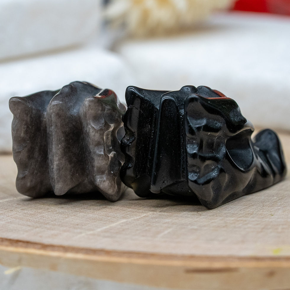 Miniatura: Obsidian Mix Mini Dragon Head Crystal Decor Spiritual Healing Gift Mystical Deco