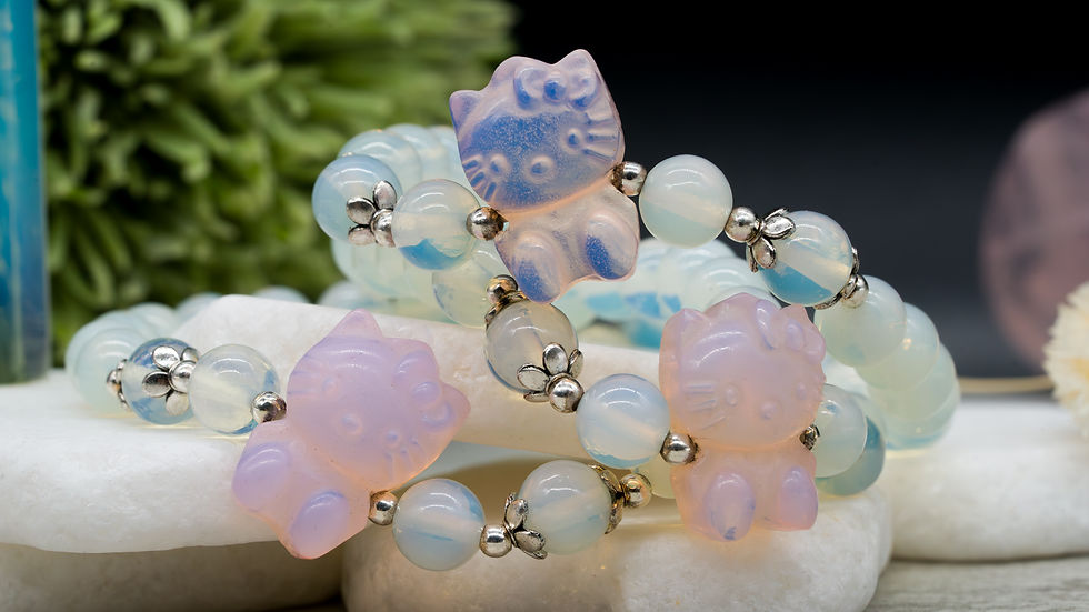 Miniatura: Opalite Pink Hello Kitty  Beaded Bracelet Boho Crystal Jewelry Anime Kawaii Gift