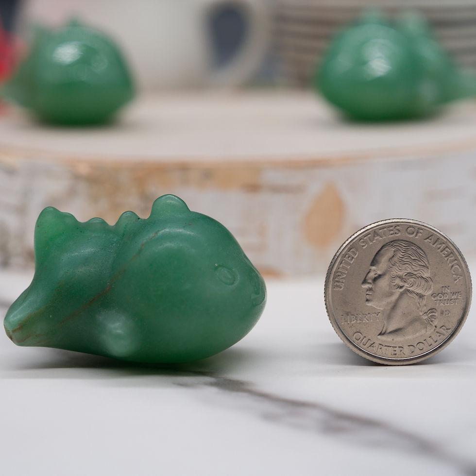 Miniatura: Green Aventurine Baby Dino Crystal Figurine Natural Stone Carving Decor Gift