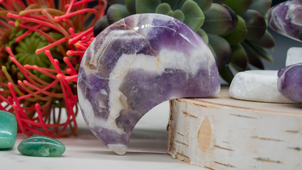 Miniatura: Dream Amethyst Crystal Moon Purple Wedding Decor Natural Meditation Stone
