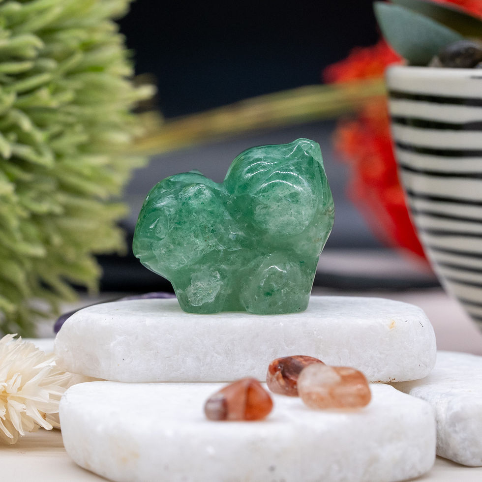 Miniatura: Green Strawberry Quartz Bulbasaur Pokemon Crystal Figurine Anime Earth Gift