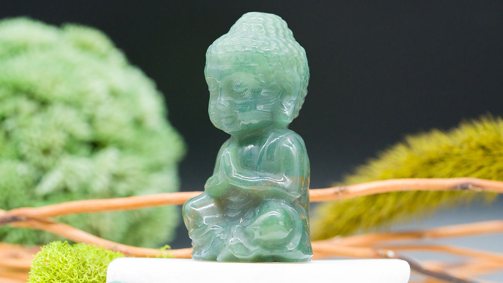 Thumbnail: Green Aventurine Crystal Buddha Carving Meditation Stones Healing Protection
