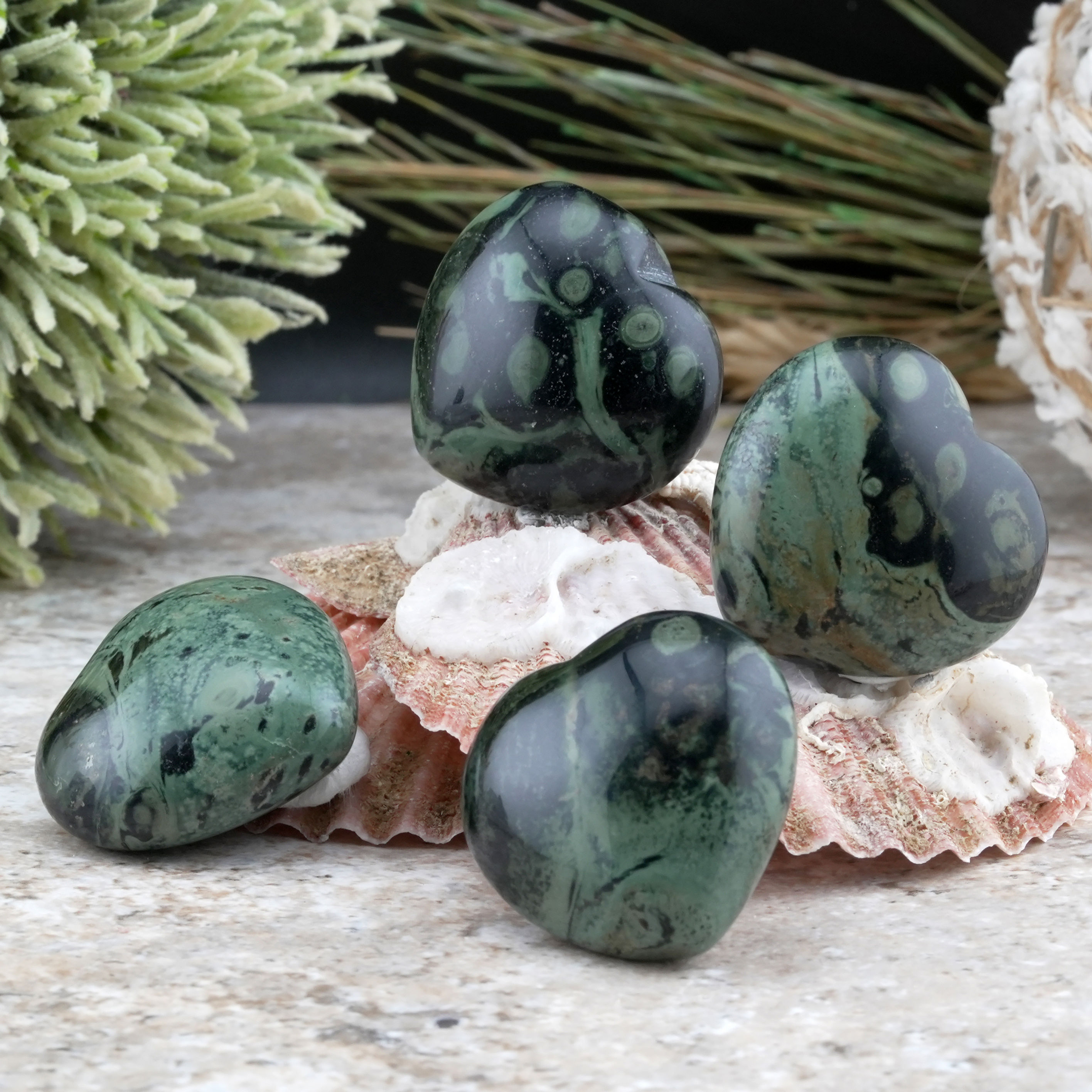 Kambaba Jasper Mini Heart Crystal Gift Spiritual Protection Decor Healing Stone