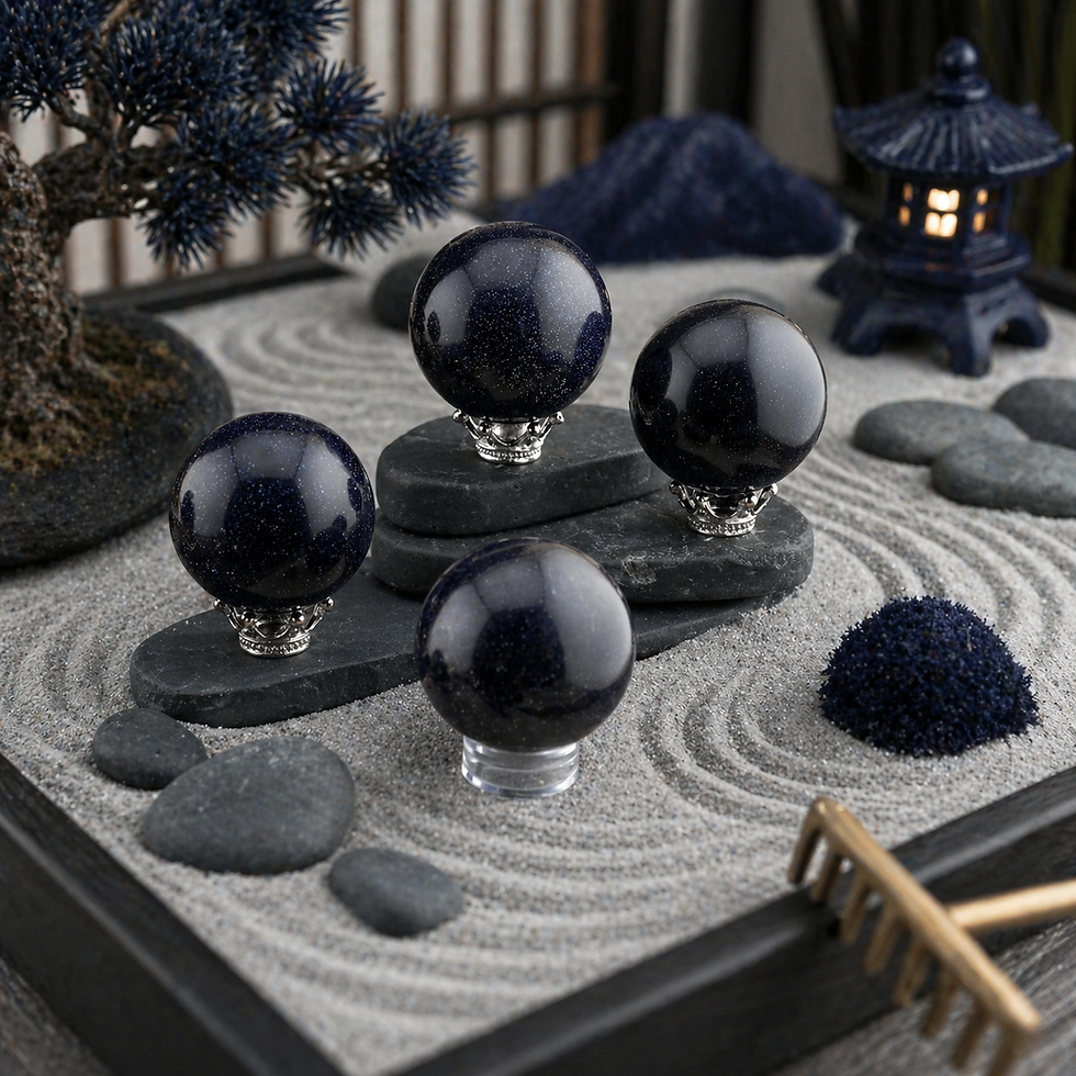 Miniatura: Blue Goldstone Crystal Sphere Sandstone Healing Stone Home Decor Boho Crystals