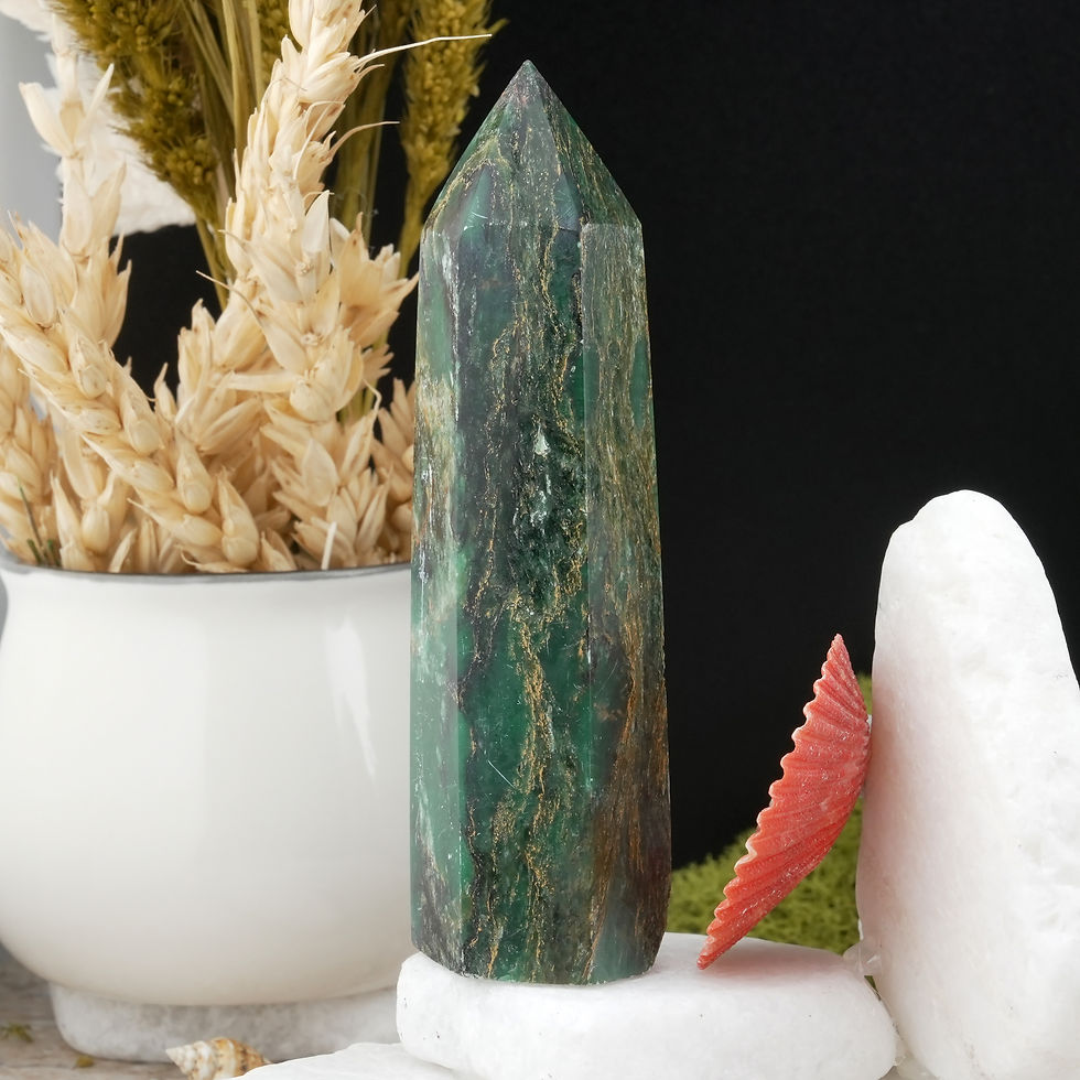Miniatura: Emerald Crystal Tower Point Green Decor Spiritual Energy Stone Meditation Gift