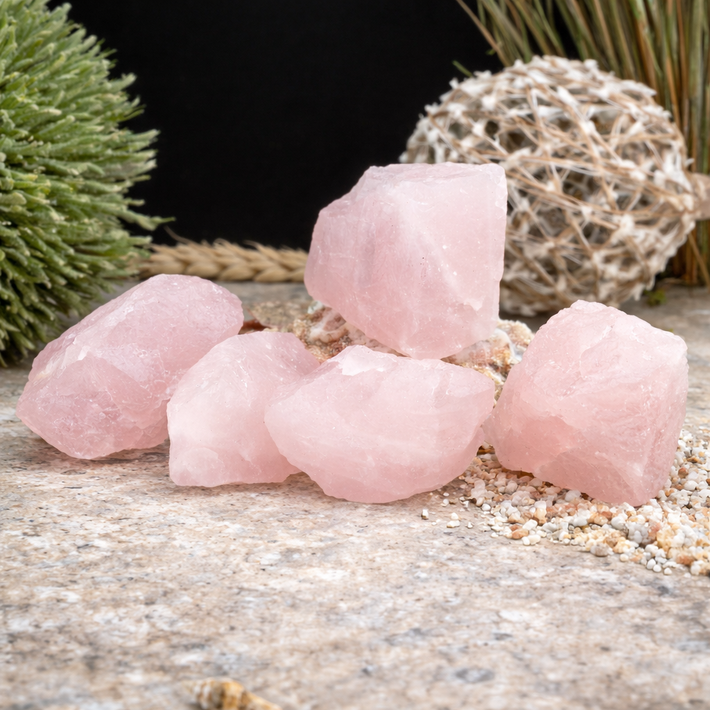 Raw Pink Rose Quartz Crystal Specimen Metaphysical Healing Meditation Gemstone