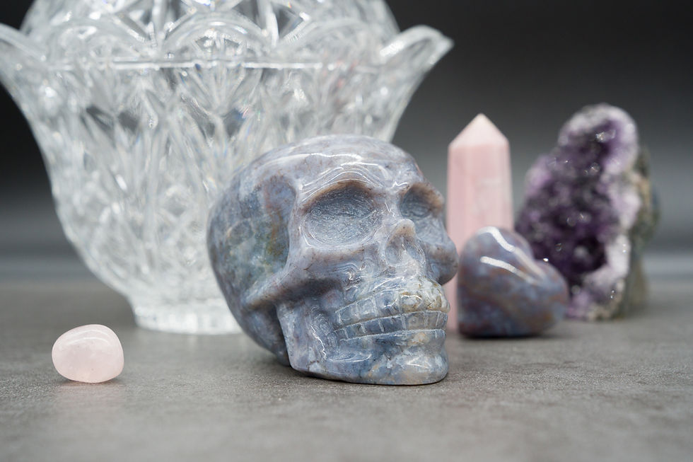 Miniatura: Ocean Jasper Crystal Skull Carving Spooky Decor Spiritual Healing Protection