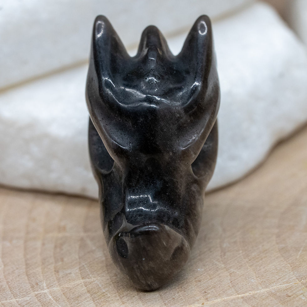 Thumbnail: Obsidian Mix Mini Dragon Head Crystal Decor Spiritual Healing Gift Mystical Deco