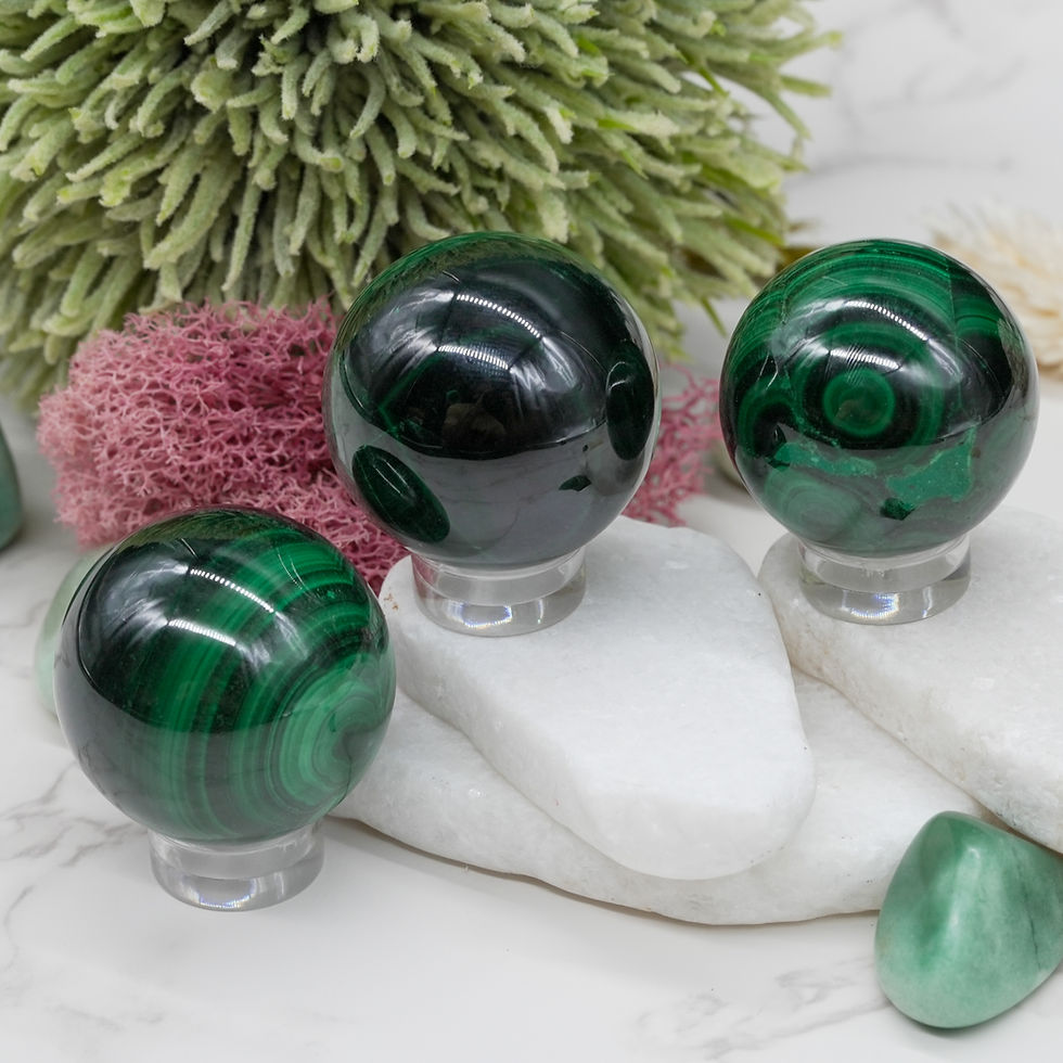 Miniatura: Malachite Sphere Crystal Decor Gift Spiritual Protection Stone Meditation Energy