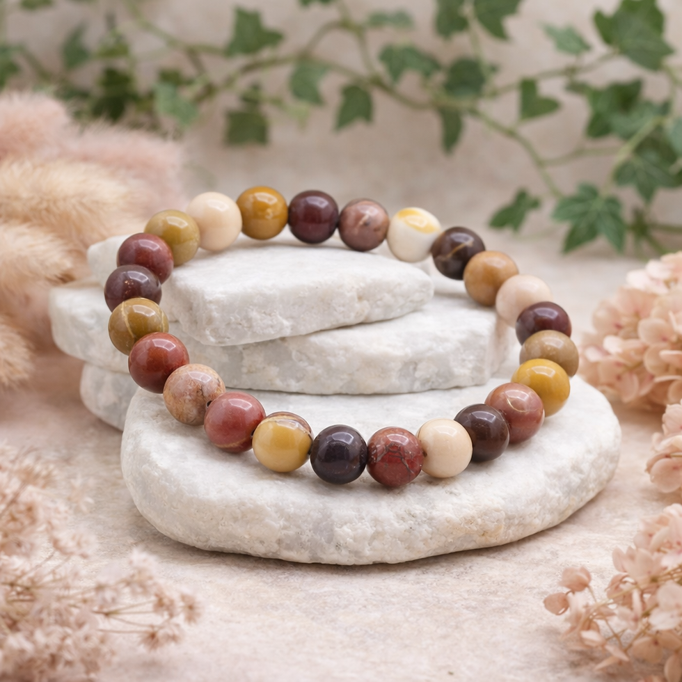 Miniatura: Mookaite Jasper Crystal Beaded Bracelet Healing Jewelry Chakra Boho Fashion Gift