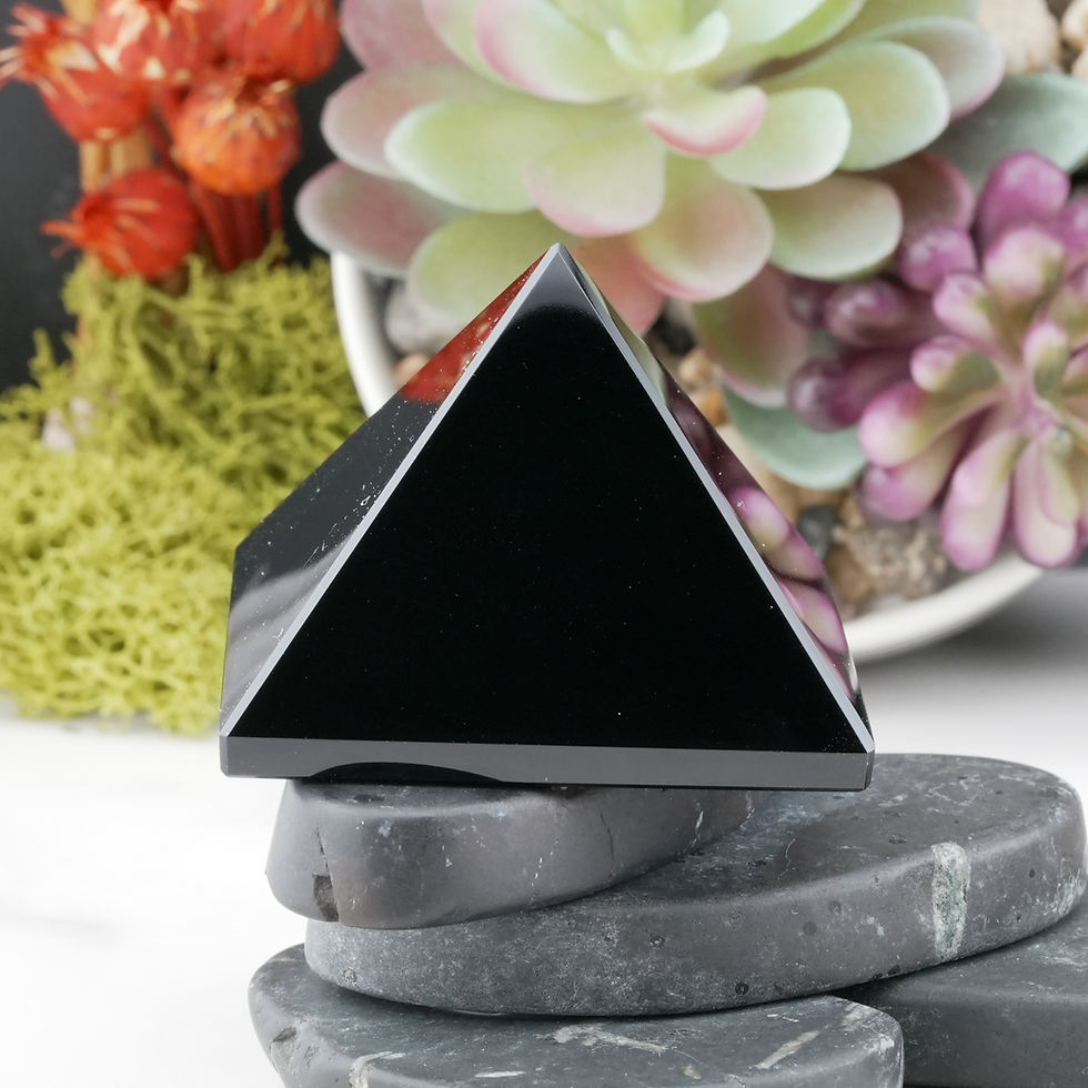 Miniatura: Black Obsidian Crystal Pyramid Healing Protection Stone Trinket Home Decor Gift