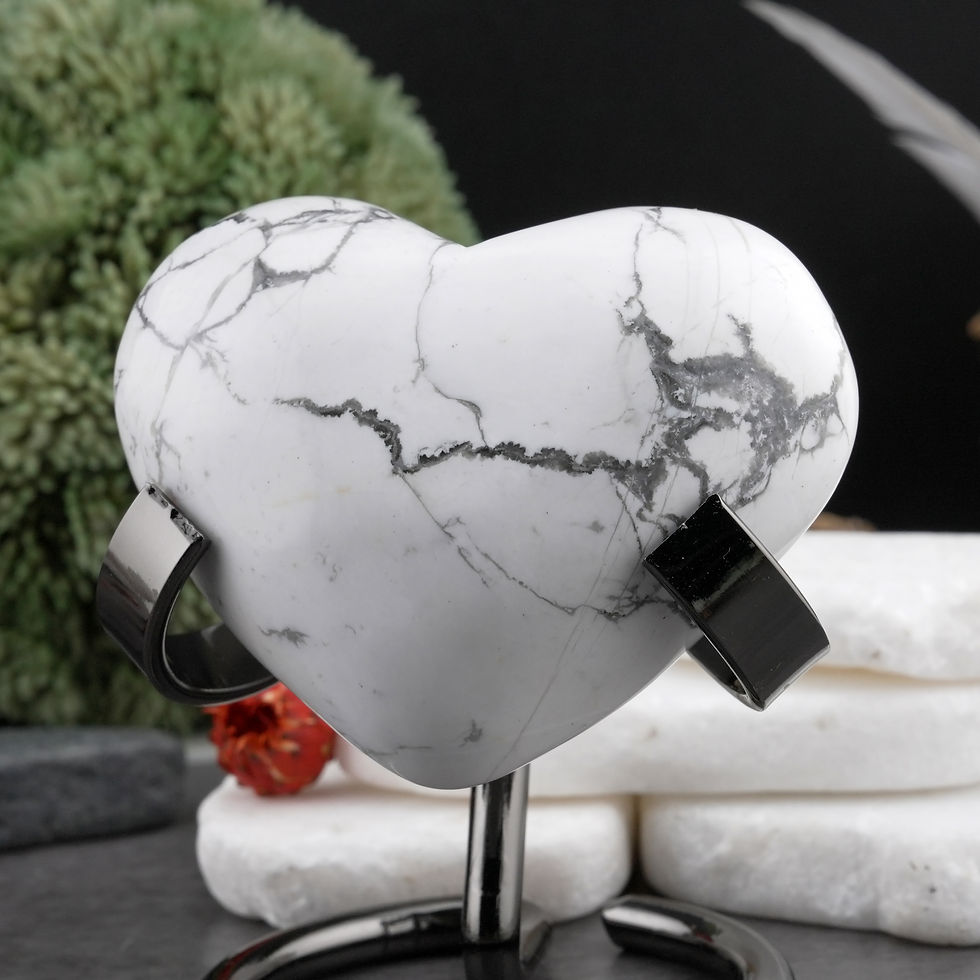 Thumbnail: Howlite Puffy Heart Crystal Gift Boho Style Decor Keepsake Love Memorial Trinket