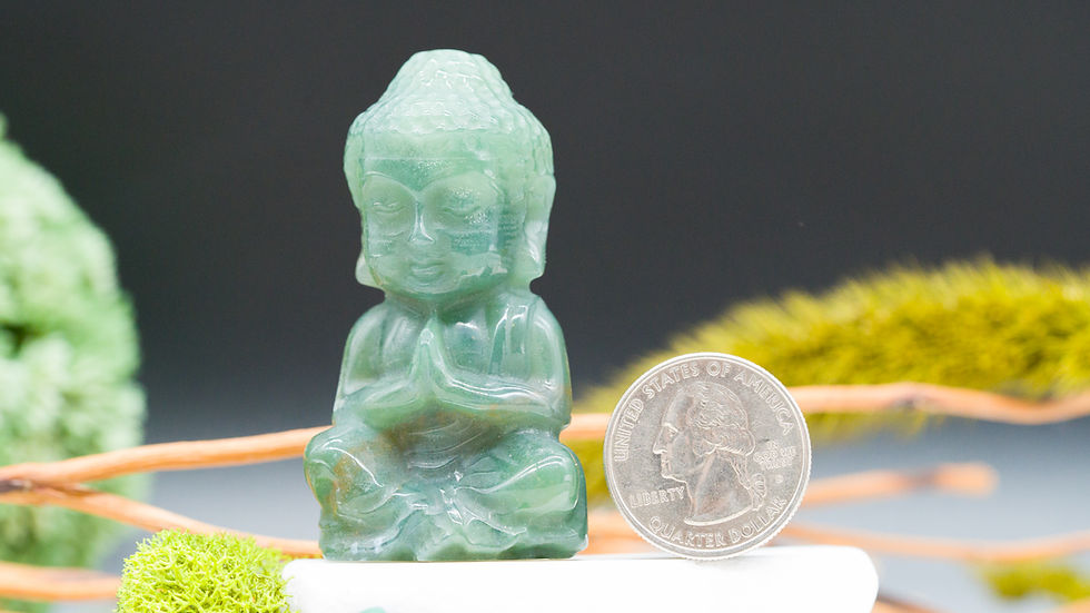 Miniatura: Green Aventurine Crystal Buddha Carving Meditation Stones Healing Protection