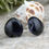 Thumbnail: Blue Sandstone Heart Crystal Stud Earrings 925 Silver Jewelry Gift Goldstone