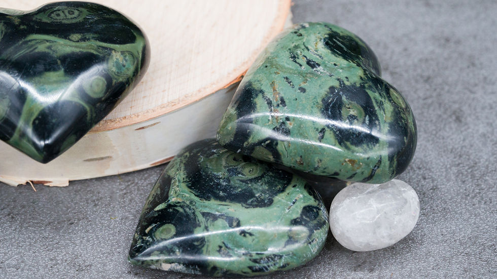 Miniatura: Kambaba Jasper Crystal Heart Green Fertility Crystals Chakra Grid Stone Decor