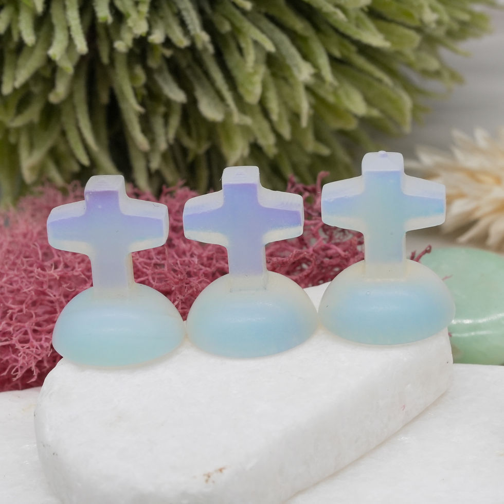 Miniatura: Opalite Mini Crystal Cross Carving Stone Faith Trinket Religious Stone Decor