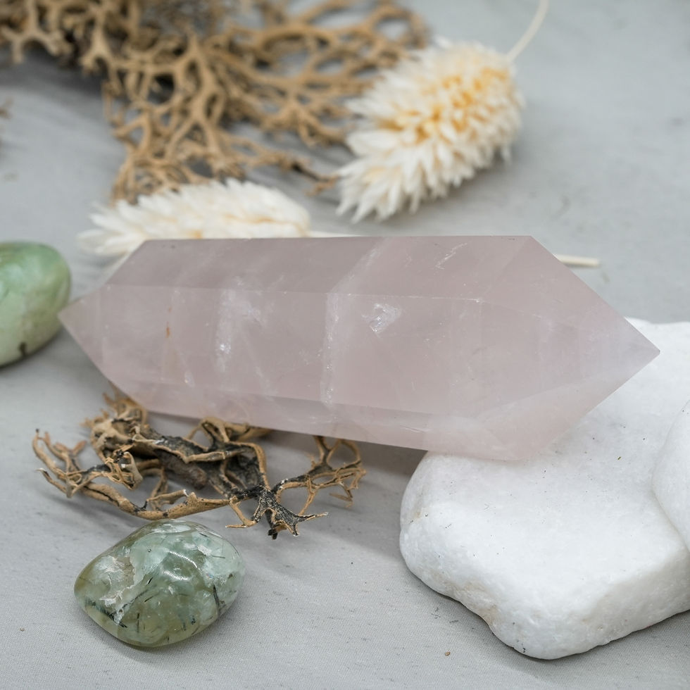 Miniatura: Natural Rose Quartz DT Crystal Wand Spiritual Energy Tool Pink Gemstone Decor