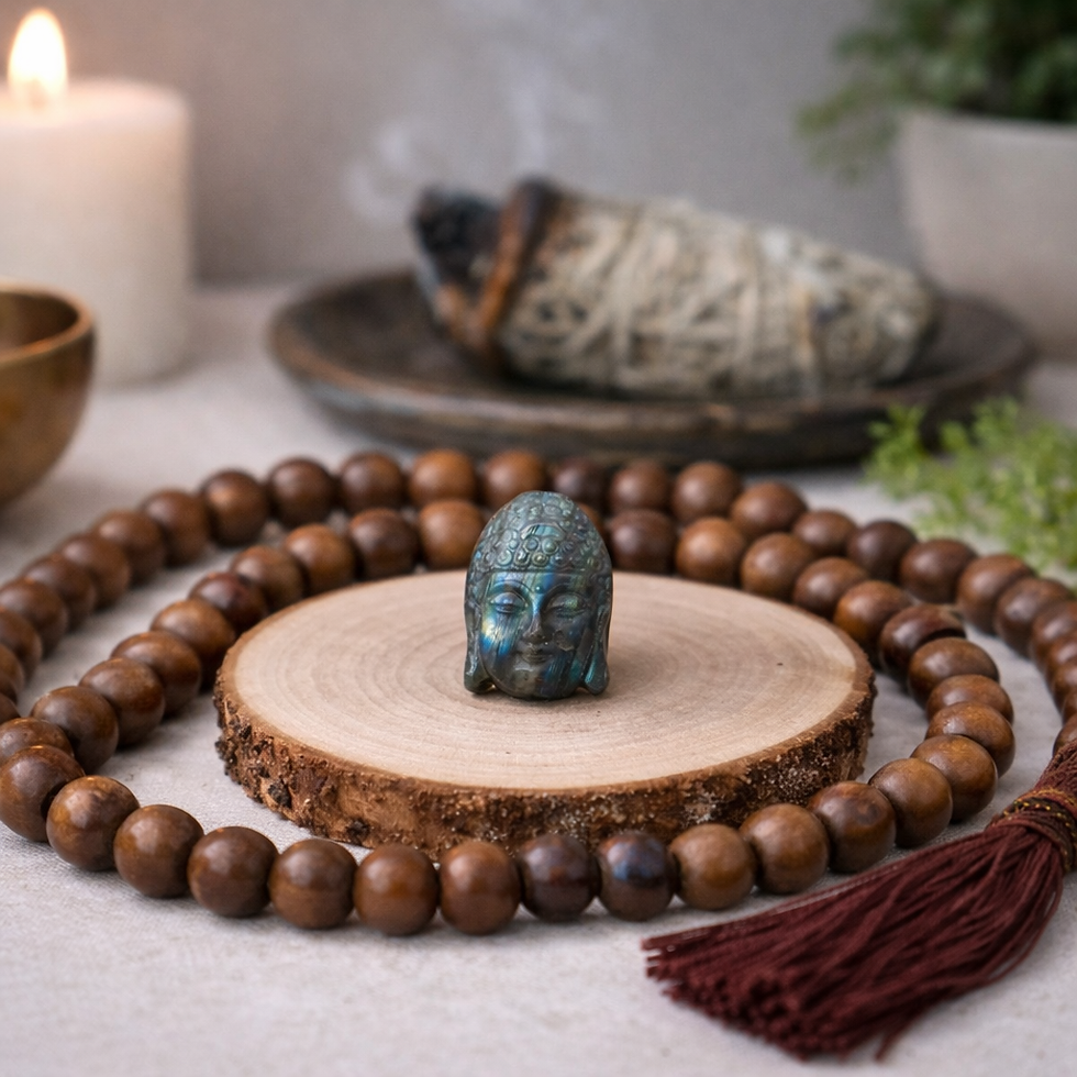 Thumbnail: Flashy Blue Labradorite Buddha Crystal Healing Stone Heart Chakra Meditation